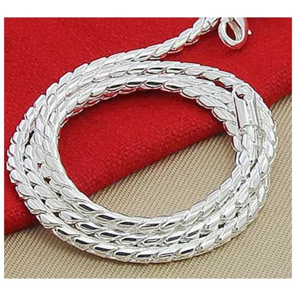 other Other - Snake chain LINK - Necklace - silver - 5mm 22"